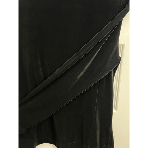 Chicos Travelers Sz 0 Cardigan Black Liquid Knit Open Front Embroidery Floral - Picture 5 of 7